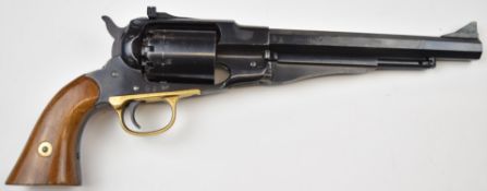 Italian .44 six shot single action percussion revolver with adjustable sights, brass trigger