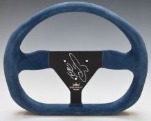 Jensen Button signed Formula 1 racing car steering wheel with 'personal' name and logo to centre and