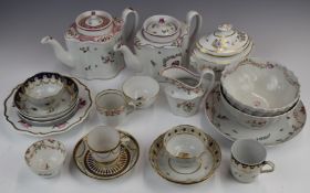 Collection of 18thC / 19thC porcelain including Newhall, Derby coffee can and salver, Flight Barr
