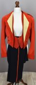 British Army Gloucestershire Regiment officer's scarlet mess jacket with yellow lapels, rank