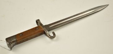 Austrian 1895 pattern Mannlicher bayonet stamped 6568 to cross guard and 49 LGKB to pommel and CE