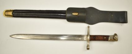 Italian 1891 pattern Mannlicher Carcano bayonet stamped B1293 to crossguard, with 30cm fullered