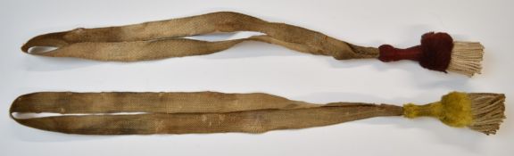 Two WW1 German cloth bayonet knots, one in yellow the other red