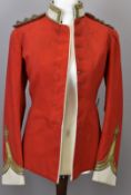 British Army Gloucestershire Regiment officer's full dress scarlet tunic with white facings and