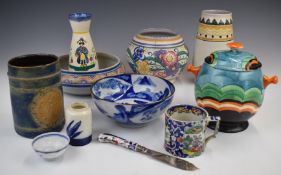 Carter Stabler Adams / Poole pottery dishes, bowls, studio pottery tankard etc, tallest 19cm