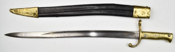 Uruguayan Mauser rifle bayonet stamped 430 to grip and Alex Coppel to ricasso, with 47cm fullered