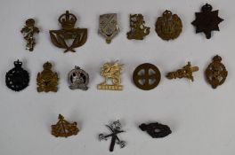 Sixteen Armed Forces and School badges including Intelligence Corps (Gaunt London to slider),