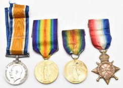 British Army WW1 medal trio comprising 1914/1915 Star, War Medal and Victory Medal named to 358