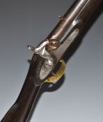 Enfield two band percussion hammer action Cavalry carbine rifle with lock stamped '1858 Tower' and