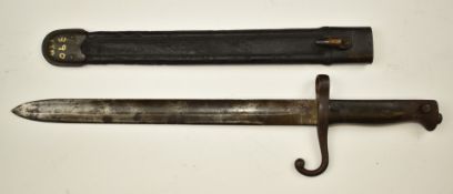 Italian 1870 pattern Type Z Vetterli bayonet with short lead spring, 31cm fullered blade and
