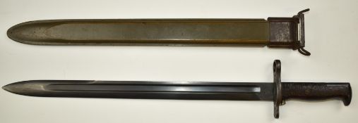 American 1905 pattern sword bayonet for the 1903 Springfield rifle, SA 1908 and US 347740 to