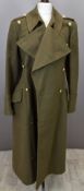 British Army Gloucestershire Regiment officer's khaki greatcoat with rank insignia to shoulder