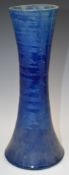 Farnham Art Pottery flared vase with ribbed decoration, 28cm tall