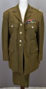 British Army Gloucestershire Regiment officer's service dress jacket and trousers, with rank