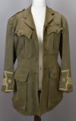 British Army WW1 officer's cuff rank jacket with Major's rank insignia and medal ribbon,