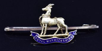 Royal Warwickshire 15c gold sweetheart brooch / tie pin, 4.6g