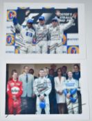 Two signed Formula 1 podium photos comprising Monaco Grand Prix 2002 David Coulthard, Michael