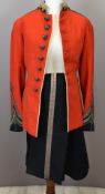 British Army officer's Royal South Gloucestershire Militia scarlet tunic with black facings and