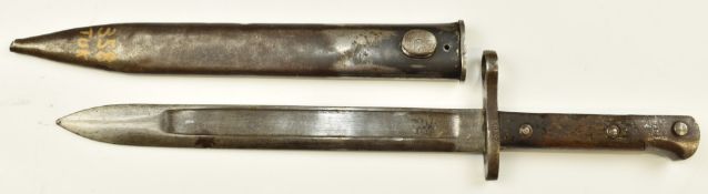 Turkish 1935 Mauser knife bayonet stamped 28089 to crossguard, with 25cm fullered blade with
