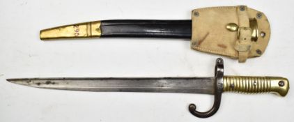 British cadet French chassepot conversion with 11831 to ricasso, a 35.5cm shortened blade,
