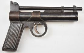 Webley Junior .177 air pistol with reeded metal grips and adjustable sights, serial number J11172.