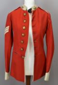 British Army Gloucestershire Regiment scarlet tunic with Lance Sergeant chevrons to the sleeve,