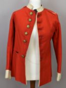 British Army Gloucestershire Regiment other ranks scarlet tunic, with rounded collar, 'jam pot'