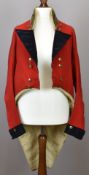 British Army Berkeley Volunteer Yeomanry officer's long tailed scarlet coatee, attributed to Captain