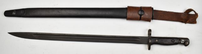 British 1907 pattern Lee Enfield bayonet with good stamps to ricasso including Sanderson, a 42cm