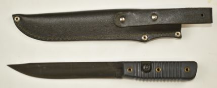 Finnish 1962 assault rifle bayonet, 'Fiskars' to grips, 16cm single edged blade, with leather