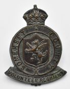 British Army Somerset County Volunteer Regiment cap badge, Thomas Tatorini Bolton to back