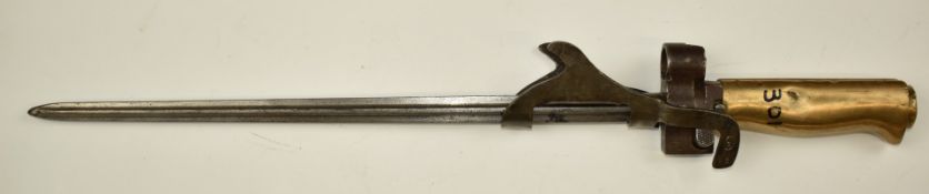 French Lebel 1886/1893/1916 pattern bayonet modification with 30cm cruciform blade. PLEASE NOTE