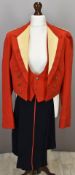British Army Gloucestershire Regiment officer's scarlet jacket with rank insignia, yellow lapels and