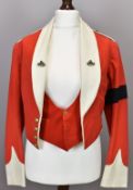 British Army Gloucestershire Regiment officer's mess jacket and waistcoat with rank insignia and