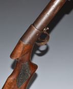 BSA Lincoln Jeffries style .177 under-lever air rifle with monogrammed and chequered semi-pistol