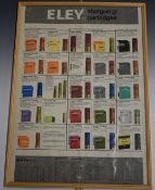 Eley Shotgun Cartridges shop display or advertising poster, 70 x 50cm, framed and glazed.