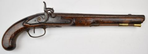 John Gibson percussion converted from flintlock hammer action duelling or target pistol with named