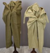 British Army Gloucestershire Regiment pair of khaki battle dress trousers 1946 pattern, together