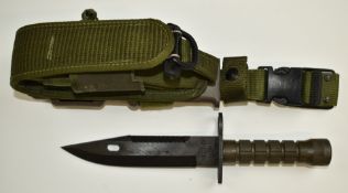 American EOD M11 Lancay knife bayonet with 18cm single edged blade, scabbard belt and tool pack
