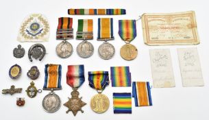 British Army father and son medals and ephemera comprising Queen's South African Medal with clasps