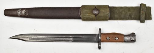 Indian made No5 M1 bayonet with 25cm fullered blade, scabbard and frog. PLEASE NOTE ALL BLADED ITEMS