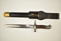 Italian 1870/87 pattern Vetterli bayonet stamped MS2582 to crossguard and Torre Annunziat to
