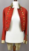 British Army 28th Regiment of Foot (Gloucestershire Regiment) officer's scarlet coatee with gilt