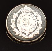 Royal Engineers 9ct rose gold and tortoiseshell sweetheart brooch, 3.5g