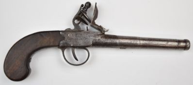 Richard Parrett of Milford Street Salisbury Queen Anne flintlock coat pistol with named and engraved