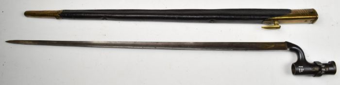 British 1876 pattern Martini Henry socket bayonet with 55cm blade and scabbard. PLEASE NOTE ALL