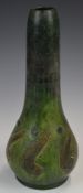 Farnham Art Pottery pedestal bottle vase with Art Nouveau decoration, height 29.5cm