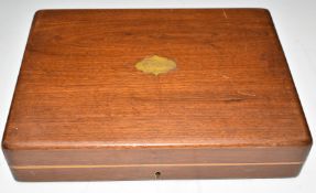 Mahogany pistol or revolver box with felt lined fitted interior to suit a pepperbox or similar