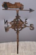 Vintage car weather vane depicting a Bentley or similar car, height 110cm