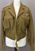 British Army Gloucestershire Regiment battle dress blouse 1949 pattern, with Lt Colonel rank